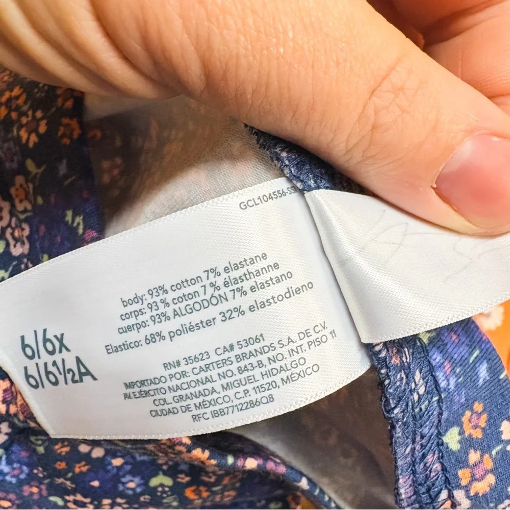 NWT Carters 2-Piece Orange & Blue Floral Kindness Matters Top & Legging Set 6/6X